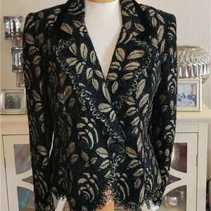 Elegant Black and Gold Women's Blazer